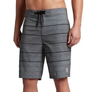 Hurley Grey Stripe Phantom Pinline Boardshorts Swim Board Shorts Size 32